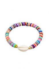 Elli Damski Trend perły kolorowe z muszlą Kauri w srebrze próby 925 Sterling Silver Bransoletki 1 ct. Szare bransoletki Elli, z perłą, pozłacane. Za 203.99 zł.