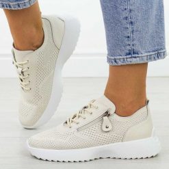Beżowe skórzane półbuty damskie Vinceza 41483. Brązowe półbuty wsuwane VINCEZA, na jesień, bez wzorów, z jeansu, biznesowe, bez obcasa. Za 219.00 zł.