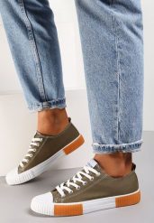 Zielone Trampki Athizephila. Zielone trampki Renee, bez wzorów, z dzianiny, przed kostkę, bez zapięcia. W wyprzedaży za 47.99 zł.