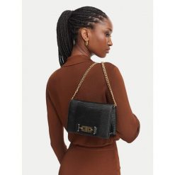 Torebka Elisabetta Franchi. Czarne listonoszki Elisabetta Franchi, bez wzorów, bez dodatków. Za 1,289.00 zł.