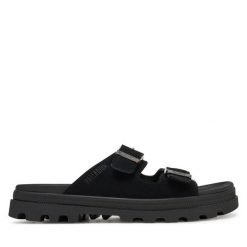 Klapki Palladium. Czarne klapki Palladium, bez wzorów, bez obcasa, bez zapięcia. Za 239.99 zł.