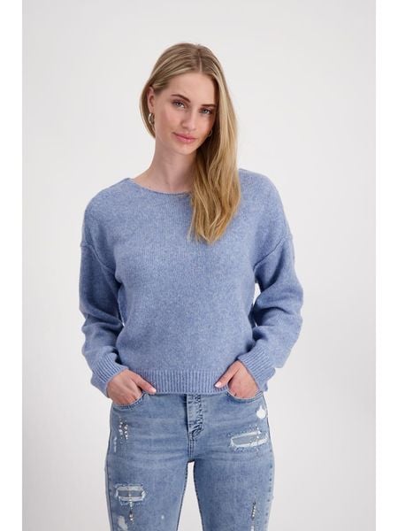 Monari Sweter w kolorze błękitnym rozmiar: 36. Niebieskie swetry Monari, bez wzorów, z wełny, bez ramiączek. Za 206.91 zł.