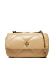 Tory Burch Torebka Kira Diamond Quilt Pave Mini Flap Bag 161913 Beżowy. Brązowe kopertówki Tory Burch, bez wzorów, ze skóry, wizytowe, bez dodatków. Za 1,469.00 zł.