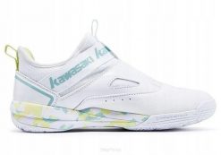Buty do badmintona Kawasaki K1B11-B3412. Białe buty treningowe Kawasaki, bez wzorów, z gumy, bez zapięcia. Za 599.00 zł.