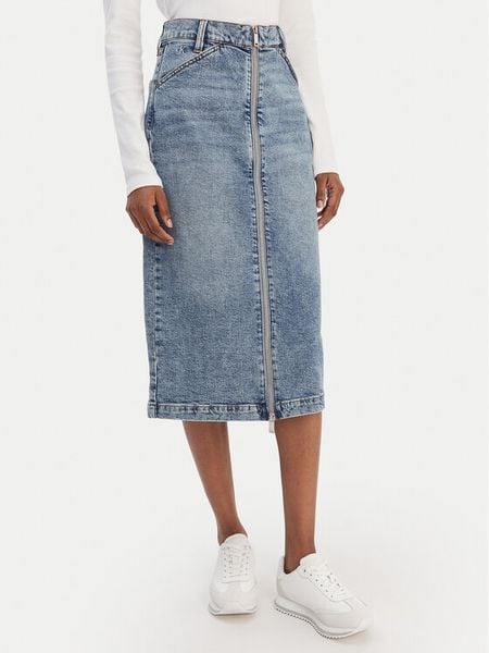 Calvin Klein Jeans Spódnica jeansowa LV047E710G Niebieski Regular Fit. Niebieskie spódnice Calvin Klein Jeans, bez wzorów, z bawełny. Za 649.99 zł.