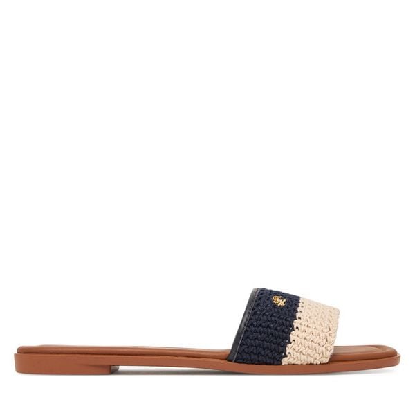 Klapki Tommy Hilfiger. Niebieskie klapki Tommy Hilfiger, bez wzorów, bez obcasa, bez zapięcia. Za 329.99 zł.