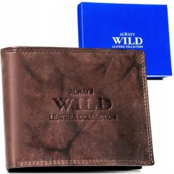 Portfel skórzany Always Wild AW-N6-MAL c. brązowy. Brązowe portfele ALWAYS WILD, bez wzorów, ze skóry. Za 42.75 zł.