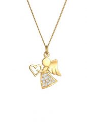 Nenalina Symbol talizmanu cyrkonowego Damy Angel Heart Symbol talizmanu w 925 r. Srebrny, pozłacany srebrny Naszyjniki 1 ct Damski. Szare naszyjniki Nenalina, z materiału, z cyrkonią, pozłacane. Za 283.99 zł.