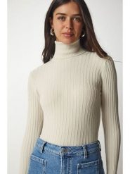 Happiness Istanbul Golf w kolorze szarobrązowym rozmiar: S/M. Brązowe swetry Happiness Istanbul, m, bez wzorów, bez ramiączek. Za 66.16 zł.