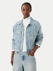 Calvin Klein Jeans Kurtka jeansowa LV047G726G Niebieski jasny Boxy Fit. Niebieskie kurtki Calvin Klein Jeans, s, bez wzorów, z bawełny, bez kaptura. Za 699.99 zł.