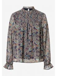 More & More Bluzka w kolorze granatowo-beżowym rozmiar: 34. Brązowe bluzki More & More, bez wzorów, bez kołnierzyka, bez ramiączek. Za 115.95 zł.