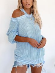 LA Angels Sweter w kolorze błękitnym rozmiar: S. Niebieskie swetry LA Angels, s, bez wzorów, bez ramiączek. Za 179.80 zł.