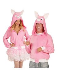 Carnival Party Polarowa kurtka kostiumowa "Pig" w kolorze jasnoróżowym rozmiar: S/M. Różowe kurtki Carnival Party, m, bez wzorów, z polaru, bez kaptura. Za 69.99 zł.