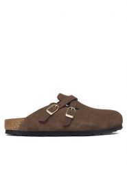 Birkenstock Klapki Blair D-Buckle 1032983 Brązowy. Brązowe klapki Birkenstock, bez wzorów, ze skóry, bez obcasa, bez zapięcia. Za 749.99 zł.
