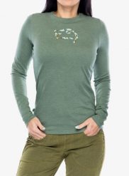 Bluza wspinaczkowa damska E9 Fiona. Zielone bluzy E9, s, bez wzorów, z bawełny, bez ramiączek, bez kaptura. Za 224.39 zł.