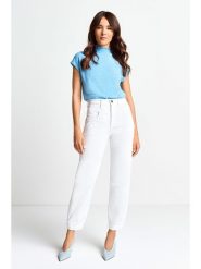 Rich & Royal Dżinsy - Tapered fit - w kolorze białym rozmiar: W31. Białe jeansy Rich & Royal, bez wzorów, z podwyższonym stanem. Za 226.77 zł.