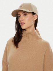Calvin Klein Czapka z daszkiem Mono Logo Embro K60K612317 Beżowy. Brązowe czapki z daszkiem Calvin Klein, bez wzorów, z bawełny. Za 179.99 zł.