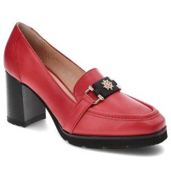 Czerwone Półbuty Simen Skórzane Eleganckie Buty Na Obcasie. Czerwone półbuty wsuwane Simen, bez wzorów, ze skóry, eleganckie, bez obcasa, na obcasie. Za 309.00 zł.