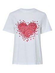 Pieces T-Shirt Maria 17155082 Biały Relaxed Fit. Białe t-shirty Pieces, l, bez wzorów, z bawełny, bez kołnierzyka, bez ramiączek. Za 99.99 zł.