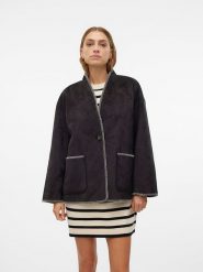 Vero Moda Kurtka przejściowa w kolorze brązowym rozmiar: M. Brązowe kurtki Vero Moda, m, bez wzorów, ze skóry, bez kaptura. Za 177.10 zł.