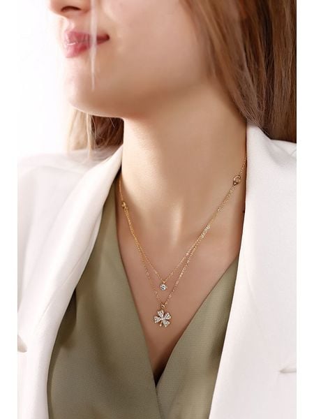 Atelier MIU Pozłacany naszyjnik z zawieszką - dł. 45 cm rozmiar: onesize. Żółte naszyjniki atelier MIU, z materiału, z cyrkonią, pozłacane. Za 78.66 zł.