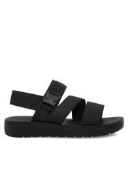 JENNY Sandały WYL0510-06 Czarny. Czarne sandały Jenny, bez wzorów, z materiału, bez obcasa, na płaskiej podeszwie, bez zapięcia. Za 59.99 zł.