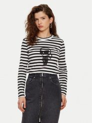 KARL LAGERFELD Bluzka A1W17137 Czarny Regular Fit. Czarne bluzki KARL LAGERFELD, l, bez wzorów, z bawełny, bez kołnierzyka, bez ramiączek. Za 529.99 zł.