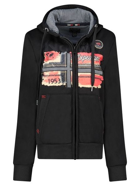 Geographical Norway Bluza "Farlotte" w kolorze czarnym rozmiar: XL. Czarne bluzy Geographical Norway, xl, z aplikacjami, bez kaptura. Za 136.45 zł.