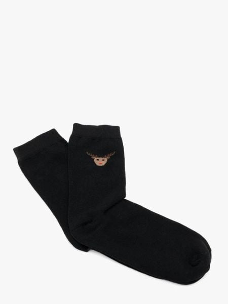 Świąteczne skarpety unisex. Czarne skarpetki Ryłko, bez wzorów, z bawełny. W wyprzedaży za 22.49 zł.