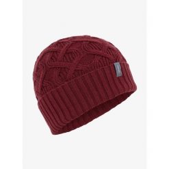 Czapka zimowa Icebreaker Merino Cable Knit Beanie - port. Czerwone czapki zimowe Icebreaker, bez wzorów, sportowe. Za 140.99 zł.