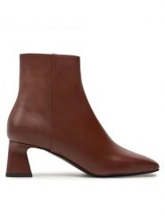 Pollini Botki SA21045C1LTD0217 Brązowy. Brązowe botki Pollini, bez wzorów, ze skóry, bez obcasa, na słupku, bez zapięcia. Za 999.99 zł.