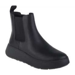 Buty FitFlop F-Mode W FH4-090 czarne. Czarne botki bez wzorów, z gumy, bez obcasa, bez zapięcia. Za 755.81 zł.