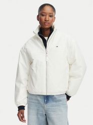 Tommy Jeans Kurtka przejściowa DW0DW22908 Biały Regular Fit. Białe kurtki Tommy Jeans, xs, bez wzorów, z jeansu, bez kaptura. Za 649.99 zł.