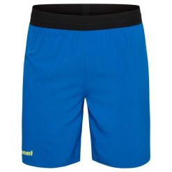 Spodenki treningowe Hummel Blaze Pro. Niebieskie szorty sportowe Hummel, bez wzorów, do piłki nożnej. Za 178.00 zł.