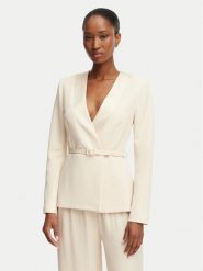 Rinascimento Marynarka CFC0128107003 Beżowy jasny Slim Fit. Brązowe marynarki i żakiety Rinascimento, m, bez wzorów, z syntetyku, bez ramiączek. Za 759.99 zł.