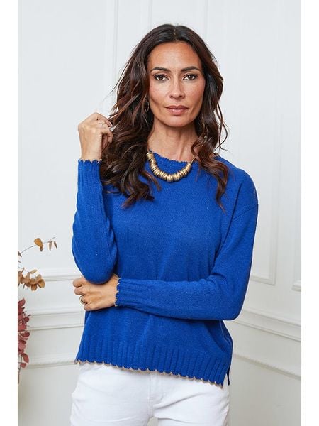 So Cachemire Sweter "Kedis" w kolorze niebieskim rozmiar: XL. Niebieskie swetry So Cachemire, xl, bez wzorów, z kaszmiru, bez ramiączek. Za 209.82 zł.