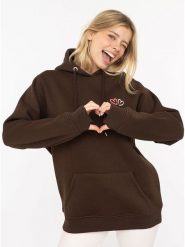 Zwillingsherz Bluza "Lima" w kolorze brązowym rozmiar: L/XL. Brązowe bluzy Zwillingsherz, l, bez wzorów, bez ramiączek, z kapturem. Za 206.91 zł.