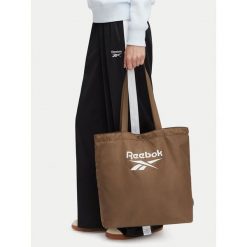 Torebka Reebok. Brązowe shopper bag Reebok, bez wzorów, bez dodatków. Za 69.99 zł.