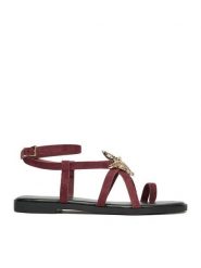 DeeZee Sandały CEO-YLD-F9678 Bordowy. Czerwone sandały DeeZee, bez wzorów, z materiału, bez obcasa, na płaskiej podeszwie, bez zapięcia. Za 99.99 zł.