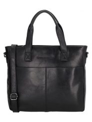 HIDE & STITCHES Skórzana torebka "Porto" w kolorze czarnym - 33,5 x 28 x 9 cm rozmiar: onesize. Czarne torebki klasyczne HIDE & STITCHES, bez wzorów, z materiału, przez ramię, bez dodatków. Za 282.99 zł.