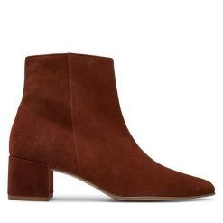 Botki HÖGL. Brązowe botki Högl, bez wzorów, bez obcasa, na słupku, bez zapięcia. Za 459.99 zł.