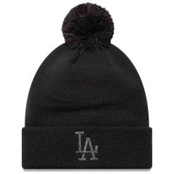 Czapka zimowa damska New Era Metallic Bobble Los Angeles Dodger blacks. Czarne czapki zimowe New Era, bez wzorów. Za 129.99 zł.