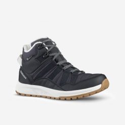 Buty turystyczne damskie Quechua SH500 Mid wodoodporne. Niebieskie buty trekkingowe QUECHUA, na zimę, bez zapięcia. W wyprzedaży za 169.99 zł.