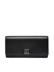 Calvin Klein Portfel Emblem Hw Long Bifold LV04F1098G Czarny. Czarne portfele Calvin Klein, bez wzorów, ze skóry. Za 349.99 zł.