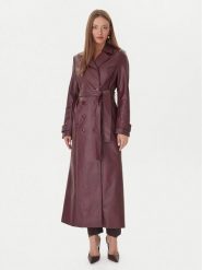 Bardot Płaszcz przejściowy 59899JB4 Bordowy Regular Fit. Czerwone płaszcze Bardot, s, bez wzorów, ze skóry, bez kaptura. Za 839.99 zł.