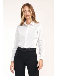 Nife Bluzka w kolorze białym rozmiar: 38. Białe bluzki Nife, bez wzorów, z bawełny, bez kołnierzyka, bez ramiączek. Za 148.26 zł.