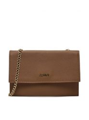 JENNY Torebka JNY-H-001-07 Brązowy. Brązowe kopertówki Jenny, bez wzorów, z materiału, wizytowe, bez dodatków. Za 69.99 zł.