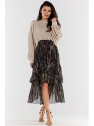 Awama Spódnica w kolorze czarnym ze wzorem rozmiar: L/XL. Czarne spódnice Awama, l, bez wzorów, midi, asymetryczne. Za 144.99 zł.