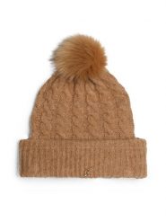 Tommy Hilfiger Czapka Timeless AW0AW16989 Beżowy. Brązowe czapki zimowe Tommy Hilfiger, bez wzorów. Za 249.99 zł.