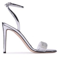 Sandały GIUSEPPE ZANOTTI. Szare sandały GIUSEPPE ZANOTTI, bez wzorów, bez obcasa, na szpilce, bez zapięcia. Za 2,249.00 zł.